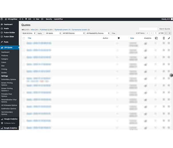 NC Logowear Product Pricing Options