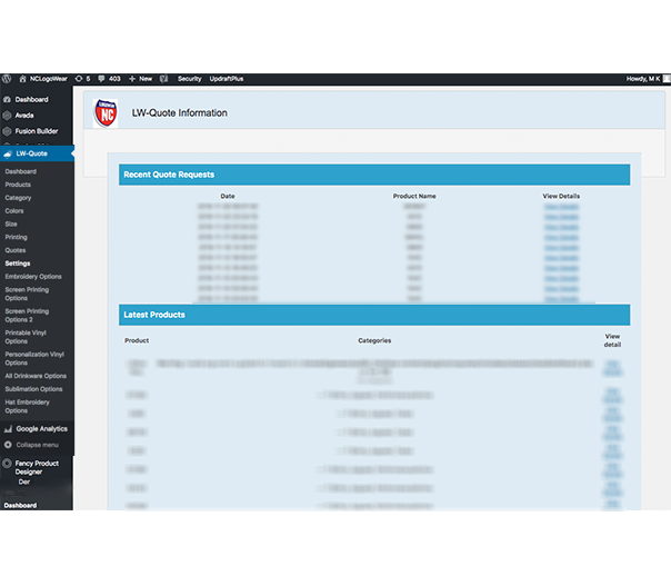 NC Logowear LW-Quote Information