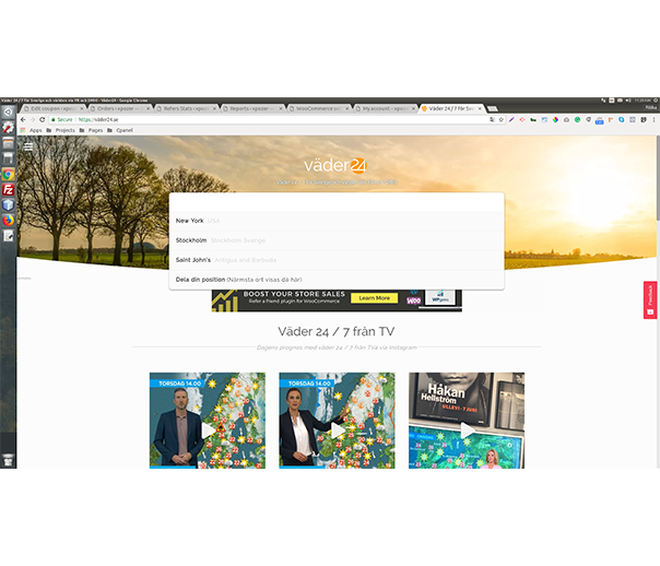Share Current Weather Location on Vader24